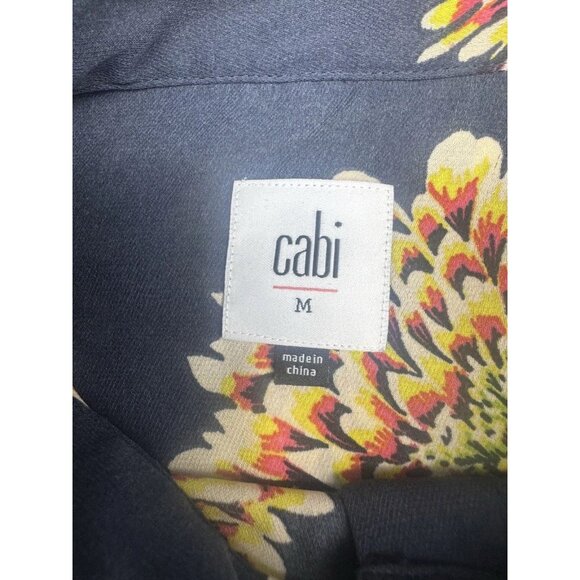 Cabi Daisy Floral Sheer Button Down Top Medium Boho Indie Peasant Festival - Picture 6 of 10